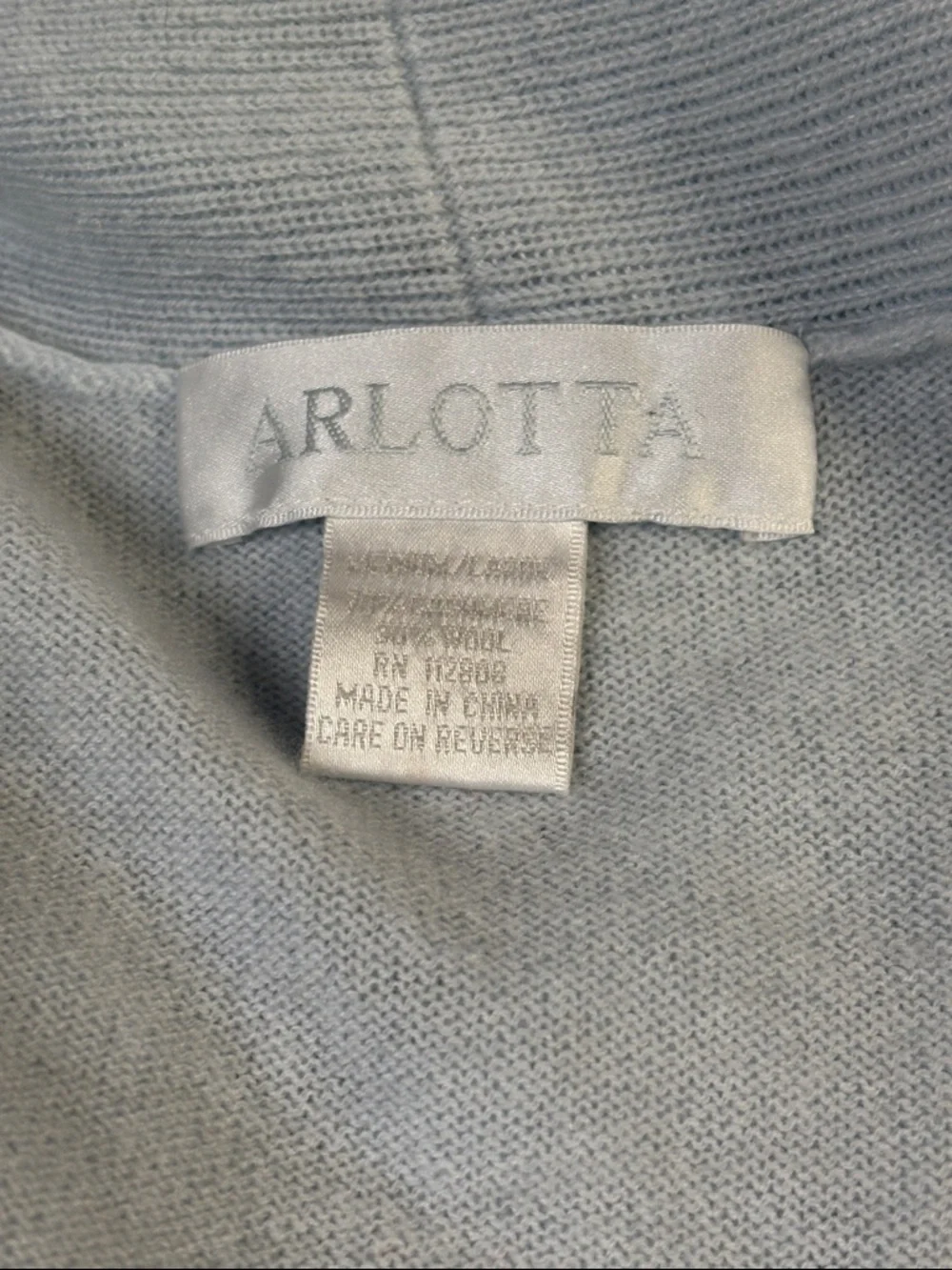Arlotta Cashmere/Wool Long Wrap Robe Dawn Blue Size Medium/Large - Picture 5 of 6